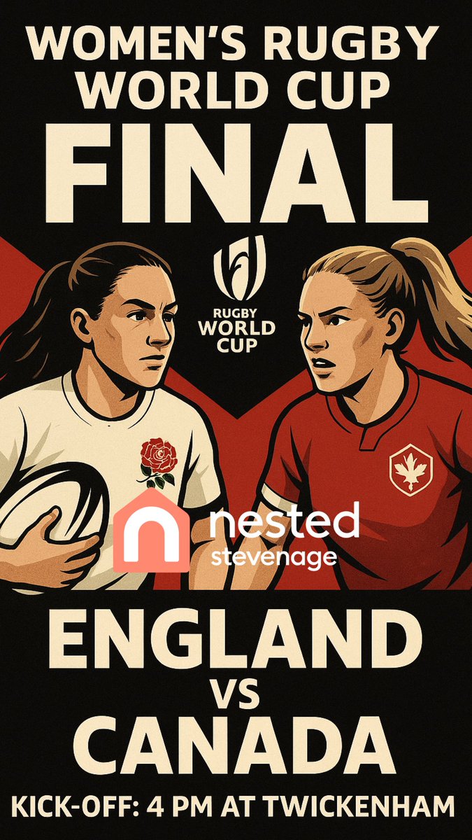 🏆 The stage is set — England vs Canada in the Women’s Rugby World Cup Final! 🏉🔥
We’ll be watching and showing our support — where will you be tuning in? 👀📺

#WomensRugby #RedRoses #EnglandRugby #RugbyWorldCupFinal #Twickenham #RugbyDay #RugbyFansUK #ComeOnEngland