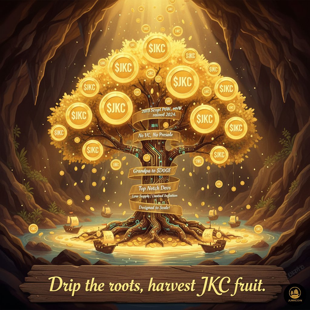 The tree’s fruit will belong to those who believed when it was just a seed. Together we grow, together we harvest. $JKC <a href="/junkcoin_JKC/">Junkcoin</a> 

#Crypto #JKC #Junkcoin