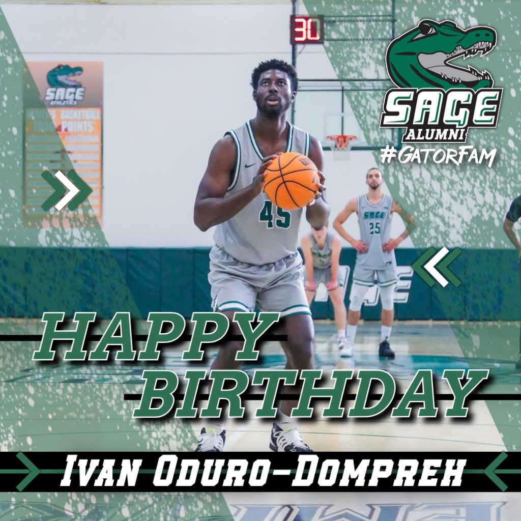 Sage Basketball (@sage_hoops) on Twitter photo Sage Nation, please join us in wishing a very Happy Birthday to former Gator big man, Ivan Oduro-Dompreh! Enjoy your day GatorFam! 🐊 Sage Nation, please join us in wishing a very Happy Birthday to former Gator big man, Ivan Oduro-Dompreh! Enjoy your day GatorFam! 🐊