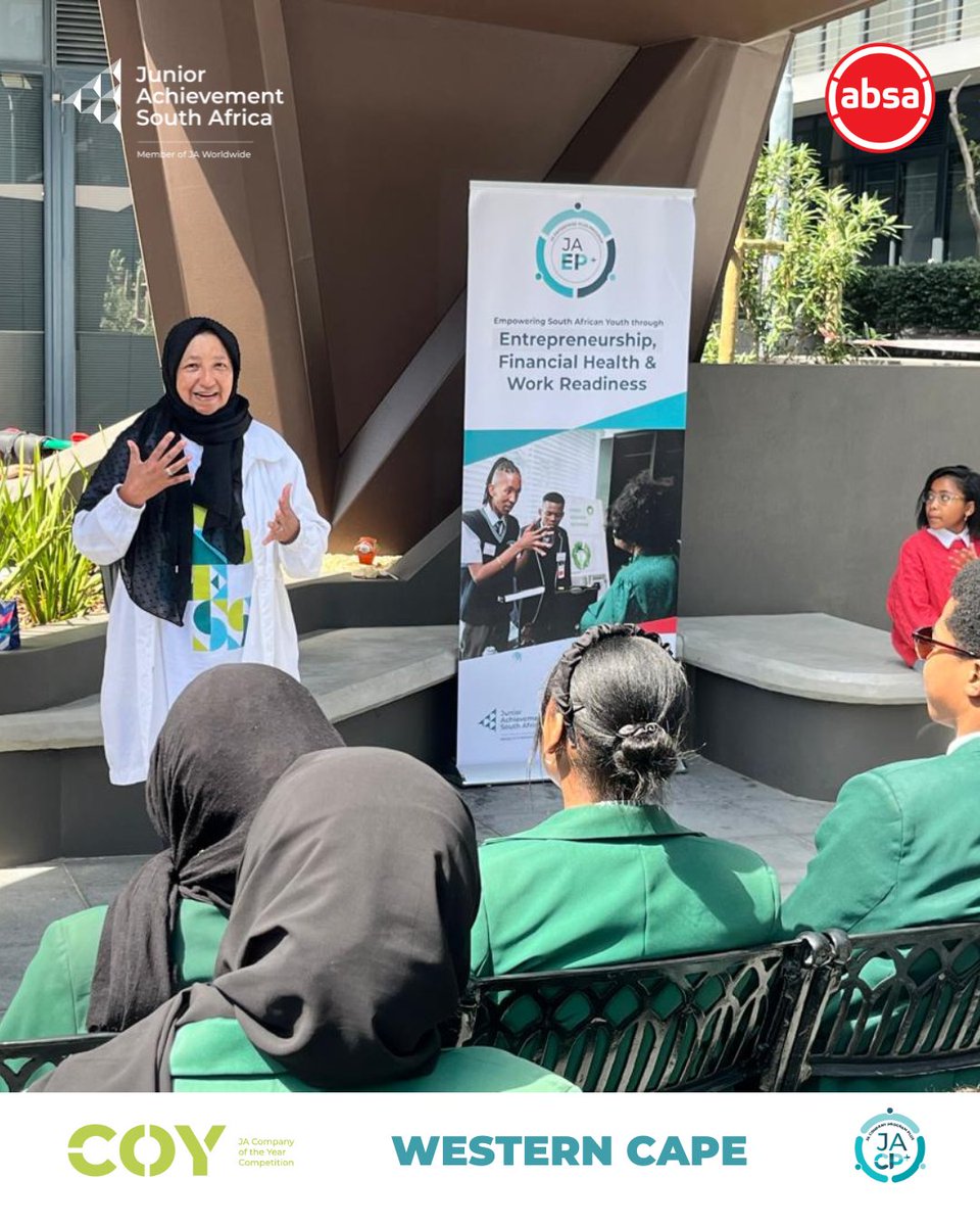 JASouthAfrica's tweet photo. We’re also in #CapeTown, #WesternCape today! Learners are showcasing bold ideas, celebrating teamwork, and enjoying the festivities at the #JASouthAfrica Company of the Year event.
#COY2025 #COY #Entrepreneurship #JAInAction https://t.co/tDtQhAUBG4
