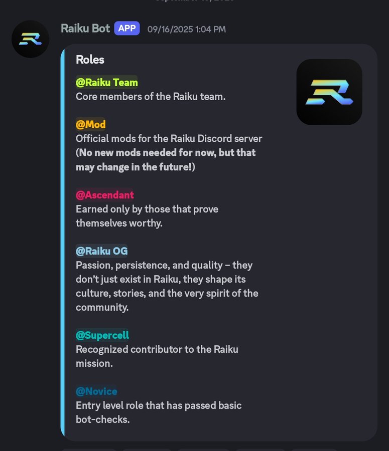 ✨ IMPORTANT PLAY ON <a href="/solana/">Solana</a> Right Now ‼️

1. <a href="/raikucom/">Raiku 🐉</a> ~ Protocol based on Solana for reliable transaction processing through a blockspace marketplace.

• Raised $13.5M
• Task👇
- Join Dc : discord.gg/raikucom
- Click On Verify &amp; Select English 
- Link Twitter &amp; Fill