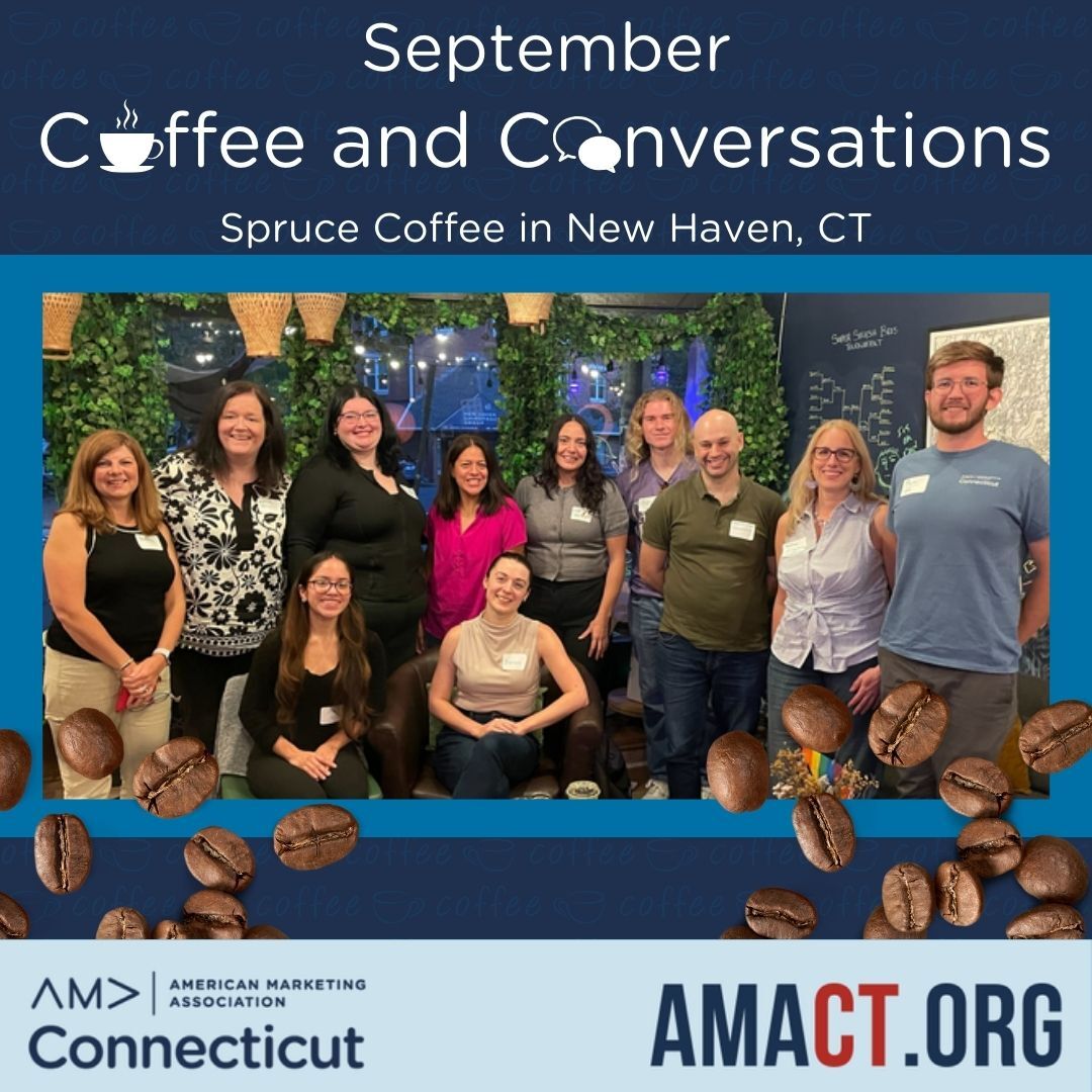 Big thanks to everyone who joined AMA CT’s Sept Coffee &amp; Conversations at Spruce Coffee! 🙌 We shared AMA benefits, AI learnings &amp; new connections.

☕ Next stop: Stamford on Oct 23 → save your seat: zurl.co/cR5AX

#AMACT #MarketingCommunity