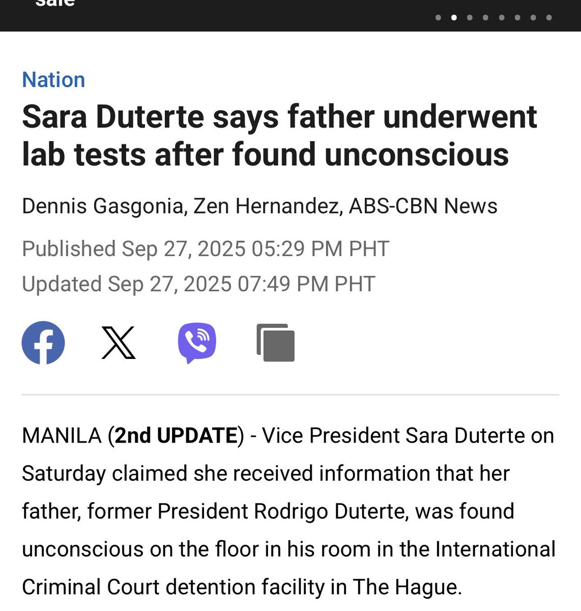 Naku, Sara Tralala, baka ito ang “culprit.”  Nabalitaan siguro ng tatay mo na andyan sa labas si SenTri kaya  na-high blood. Ayun, naospital tuloy. Uwi na SenTri!