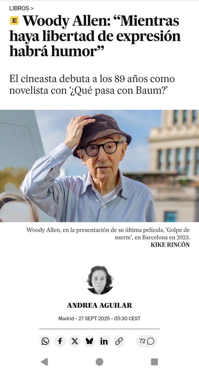 Una entrevista de Andrea Aguilar a Woody Allen que vale mucho la pena.