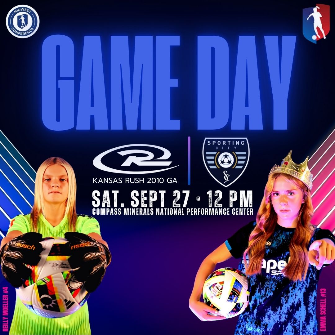 Kansas Rush 10 GA (@ksrush10ga) on Twitter photo 💫Nothing better than GAME DAY!! Let’s do this 👊
⏰12PM
🗓️Sept 27. 2025
🆚 Sporting City GA 2010
📍Compass Minerals National Performance Center
<a href="/GAcademyLeague/">Girls Academy</a> <a href="/KSRGirlsAcademy/">Kansas Rush Girls Academy</a> <a href="/TopDrawerSoccer/">TopDrawerSoccer</a> <a href="/TheSoccerWire/">SoccerWire</a> <a href="/PrepSoccer/">Prep Soccer ⚽️</a> <a href="/Smedley033/">Smedleys Soccer Site</a> <a href="/ImYouthSoccer/">ECNL/GA/Recruiting/College Soccer</a> <a href="/ReillyM2029/">Reilly Moeller</a> 💫Nothing better than GAME DAY!! Let’s do this 👊
⏰12PM
🗓️Sept 27. 2025
🆚 Sporting City GA 2010
📍Compass Minerals National Performance Center
<a href="/GAcademyLeague/">Girls Academy</a> <a href="/KSRGirlsAcademy/">Kansas Rush Girls Academy</a> <a href="/TopDrawerSoccer/">TopDrawerSoccer</a> <a href="/TheSoccerWire/">SoccerWire</a> <a href="/PrepSoccer/">Prep Soccer ⚽️</a> <a href="/Smedley033/">Smedleys Soccer Site</a> <a href="/ImYouthSoccer/">ECNL/GA/Recruiting/College Soccer</a> <a href="/ReillyM2029/">Reilly Moeller</a>