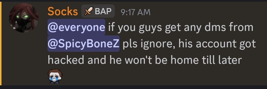 EmberFoxVT's tweet image. Another hacking... @discord @discord_support Why are yall not doing anything when these hackers are running rampant on YOUR platform? Do better. Be better. Yall are useless