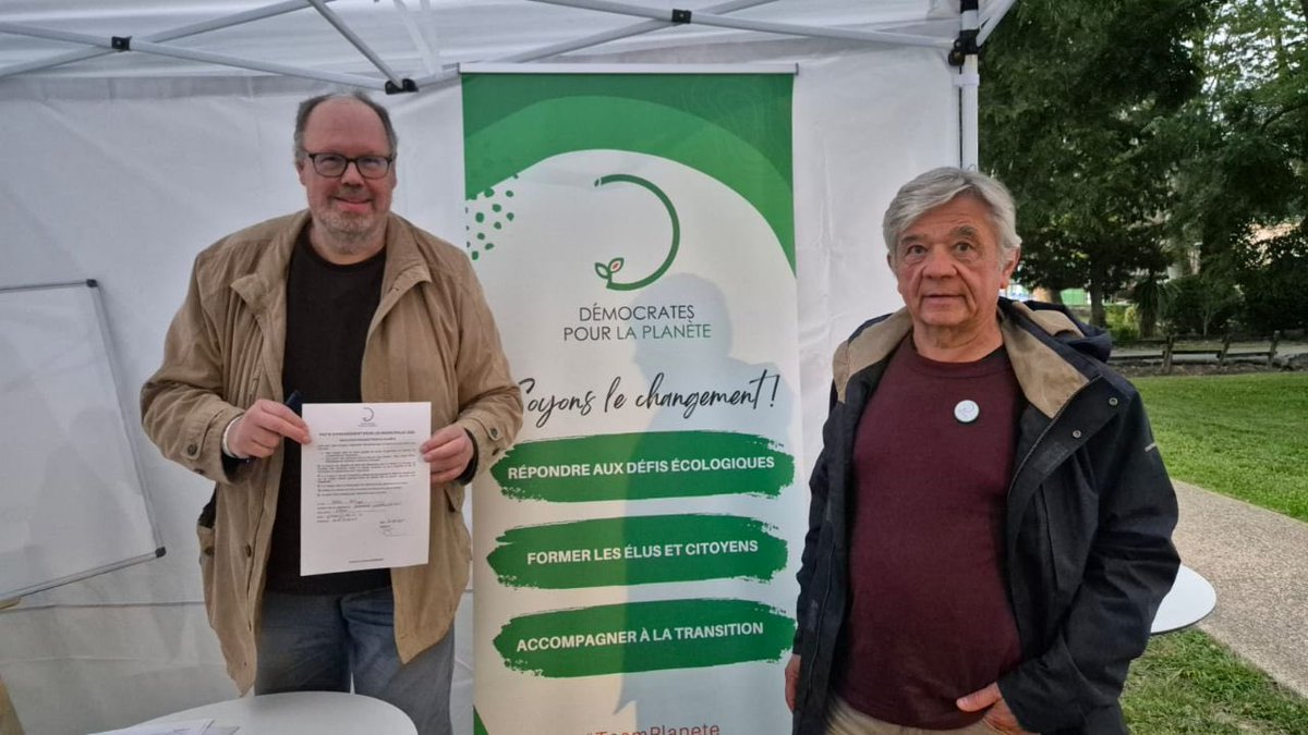 📸 Les premiers signataires du Pacte d’engagement écologique pour les municipales 2026 sont là !
Nous appelons l’ensemble des candidats présents à l’#UR2025 du <a href="/MoDem/">MoDem</a> à découvrir et signer la charte sur notre stand.
Faisons de la transition une priorité locale 🌍✍️