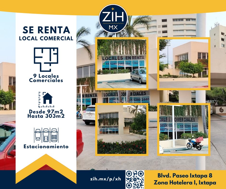 ¡Oportunidad única en Ixtapa! 9 locales comerciales disponibles para  renta en la zona hotelera. Ideal para restaurantes, boutiques o  servicios turísticos. 😎 Alto flujo de visitantes, visibilidad  privilegiada y listos para emprender.🌴 zih.mx/p/xh