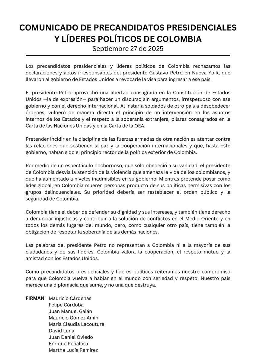MauricioGomezCO's tweet photo. 📢 Comunicado a la opinión pública 🇨🇴 https://t.co/xsGfE7JMqw