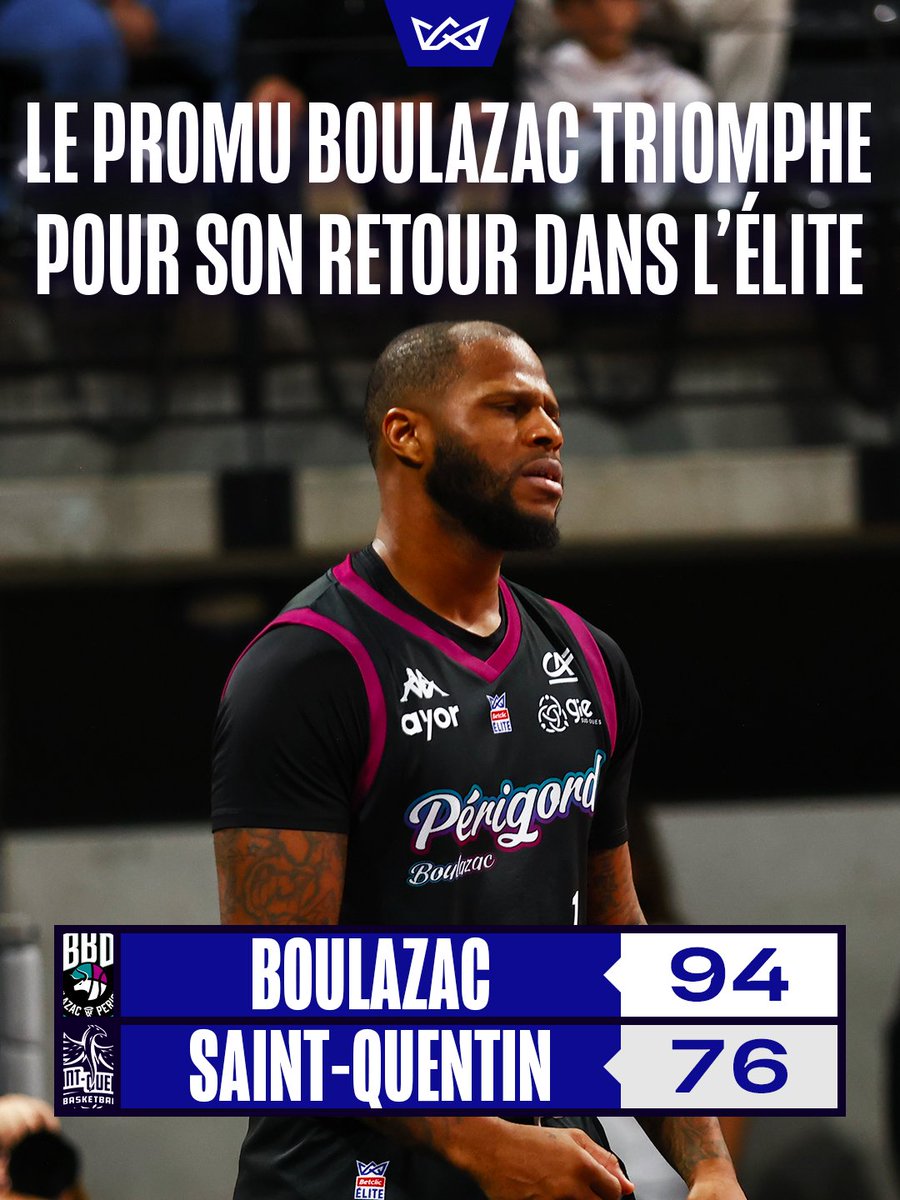 Énorme victoire du promu <a href="/BoulazacBasketD/">BoulazacBasketD</a> pour son retour en #BetclicELITE avec la grande première de la star NBA Tony Snell !

Angelo Warner MVP avec 32 points 😤