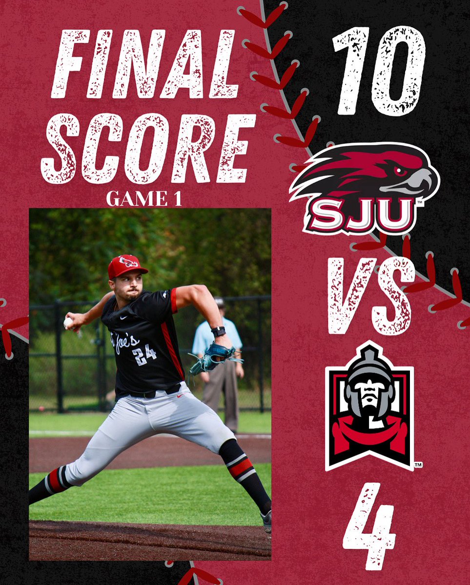 SJUHawks_Base's tweet image. St. Joe’s takes the W in game one
#THEND