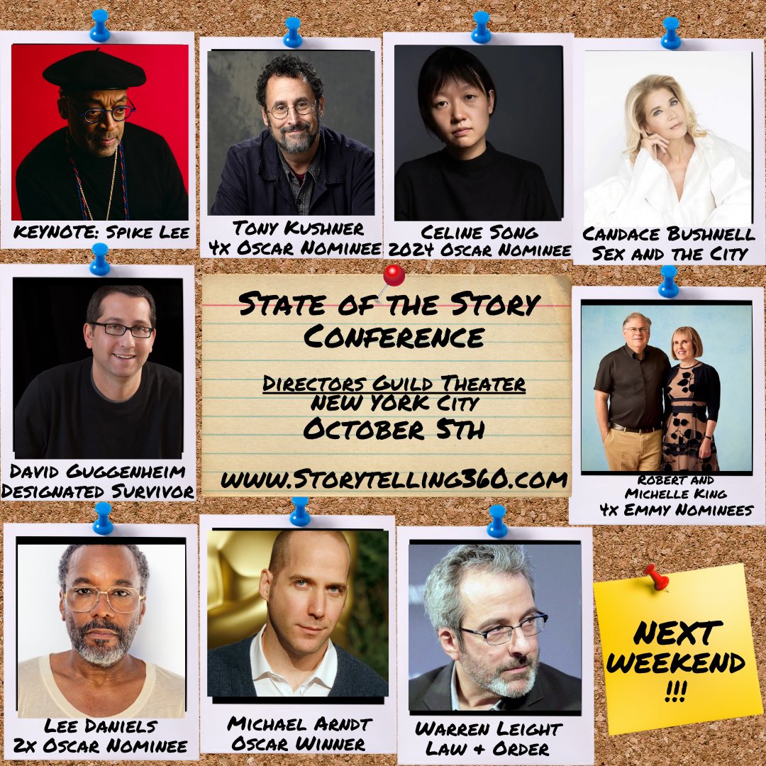 STATE OF THE STORY
Directors Guild Theater NY
Sun, Oct 5th

Panels, networking &amp; inspiration! 

Each attendee gets full recording access (learn/retain) via our online community (discuss/connect)

Storytelling360.com
LIVE &amp; VIRTUAL

#writingcommunity #screenwriting #film #nyc