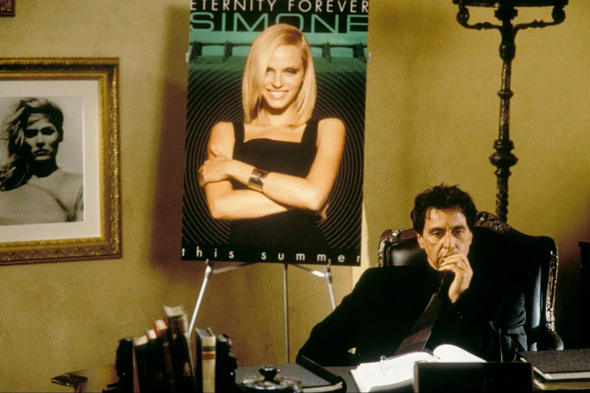 ComplexCut's tweet image. Oh, Peter Weir. You are an Oracle because this is, in fact, the plot of Simone with Al Pacino. We are living in an extension of Jean Baudrillard's Simulacra and Simulation. And that movie was disparaged because they swore the premise was bonkers. Well, look at us now!