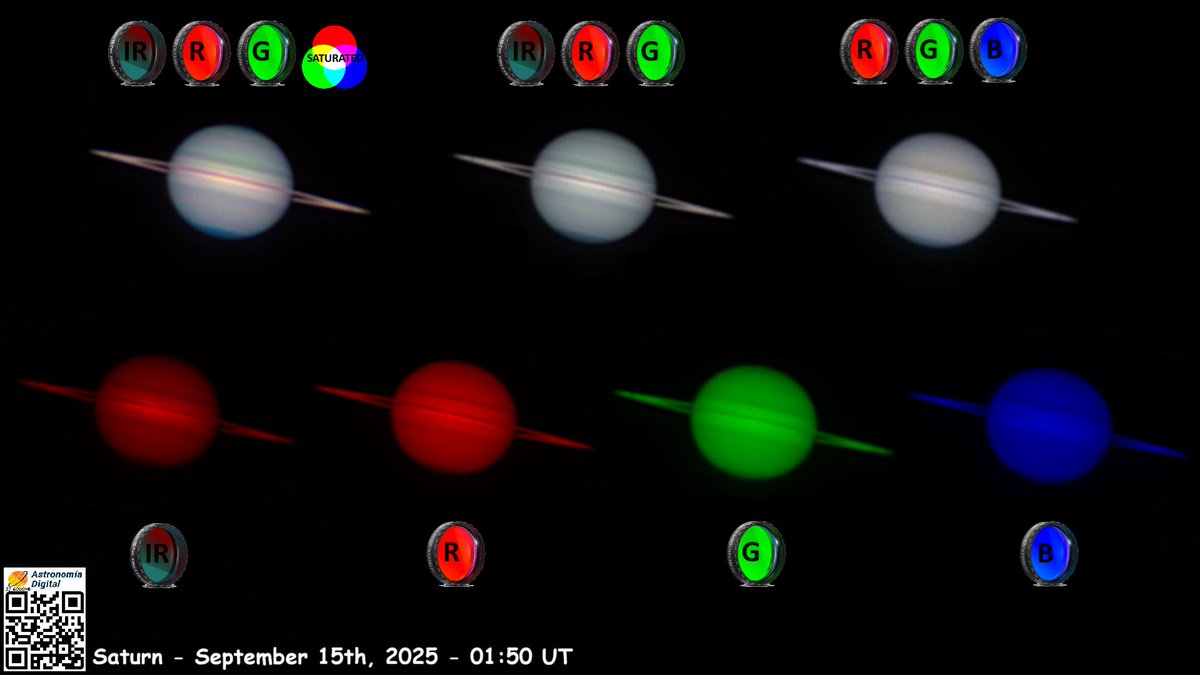 Saturn🪐
🔭Newton D254/F1200mm f/4.8
🔎Barlow 2.25X
📸ZWO ASI 178MM🐵
🫧Filters IR Pass (685nm) + R + G + B
💾ASI Studio + AstroSurface + GIMP
#cielosESA #Astrophotography <a href="/aamadridsur/">Agrupación Astronómica Madrid Sur AAMS</a> <a href="/PlanetarioMad/">Planetario de Madrid</a> <a href="/ObservaUCM/">Observatorio UCM</a> <a href="/ObsCalarAlto/">Observatorio Astronómico de Calar Alto</a> <a href="/IAC_Astrofisica/">IAC Astrofísica</a> <a href="/apod/">Astronomy Picture of the Day</a> <a href="/IGN_RObsMadrid/">Real Observatorio</a> <a href="/Jessica_BC1/">Jessica Baquerizo</a>