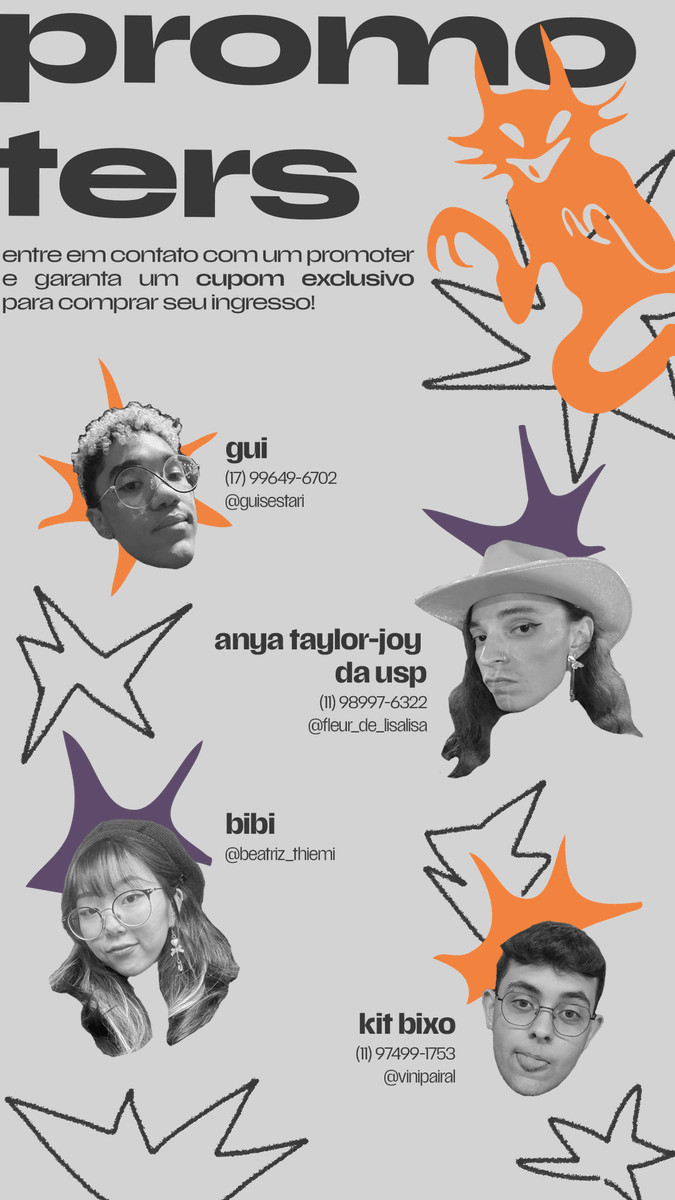 fflchwitches's tweet photo. nossos amigos viraram promoters e estarão compartilhando um cupom de 10% para você usar na compra do seu ingresso! você não vai querer perder essa oportunidade, vai?  *entre em contato pelo whats ou pelo instagram https://t.co/CypXvZEy8h… https://t.co/IvVkCLMRy5
