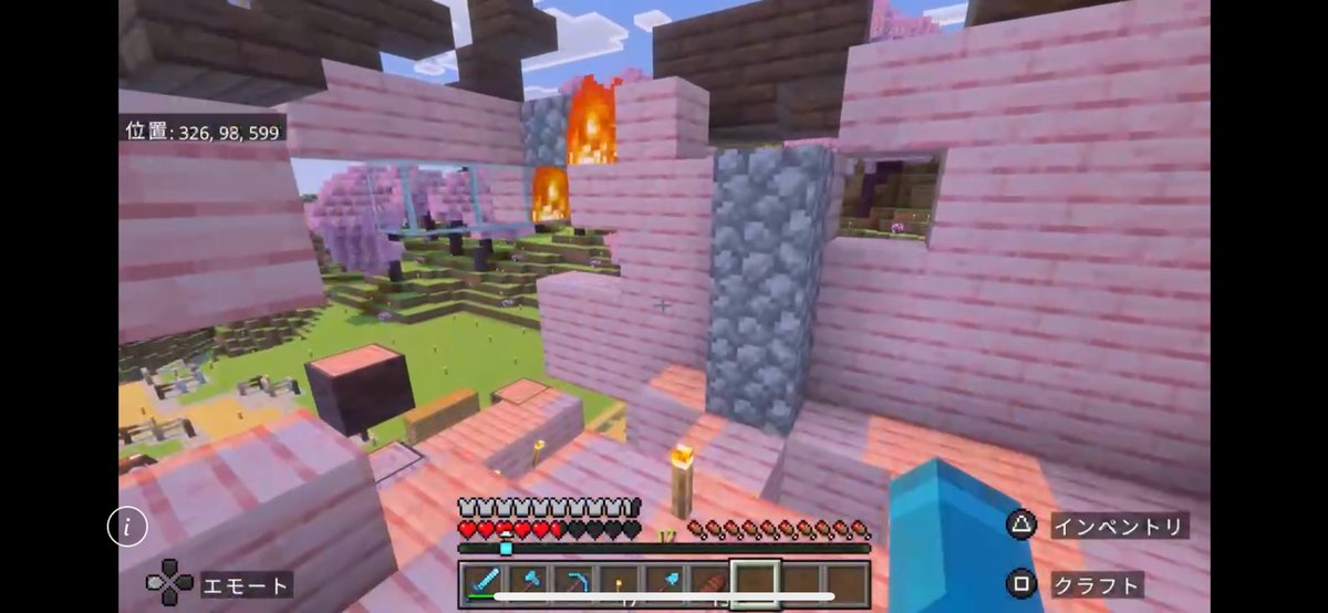 お家燃やしました…。れおさんが駆けつけて火消ししてくれて元通り家立て直してくれた🥲︎優しい🫶