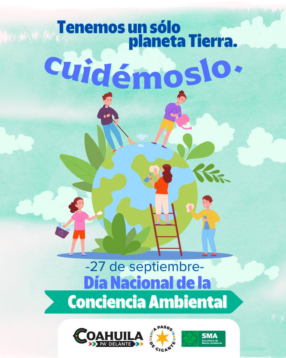 Recordemos la importancia de reflexionar sobre nuestro impacto en el planeta. Actúa con responsabilidad, cuidar nuestros recursos naturales y fomentar hábitos sostenibles.

El medio ambiente no es solo herencia, es también compromiso. 🌱♻️

#CoahuilaPaDelante  #APasosDeGigante
