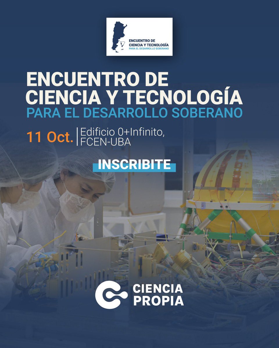 🇦🇷Queremos debatir y sobretodo generar propuestas profundamente transformadoras desde nuestro sector para reconstruir la Argentina federal, justa y soberana que nos merecemos. 

Inscribite acá 👉forms.gle/4oYe9vqch2sN4F…

#EncuentroCyT #DesarrolloSoberano #CristinaLibre
