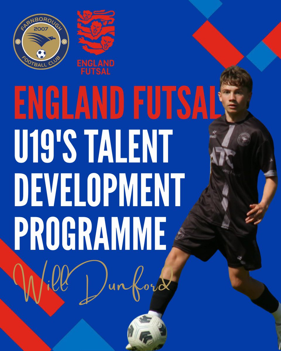 Massive congratulations to our two Farnborough FC Futsal players who have been selected for the U17 and U19 England Talent &amp; Development Programme!

This is testament to their continued hard work and commitment through the development centre.

Congratulations Ethan and Will! 🏴󠁧󠁢󠁥󠁮󠁧󠁿