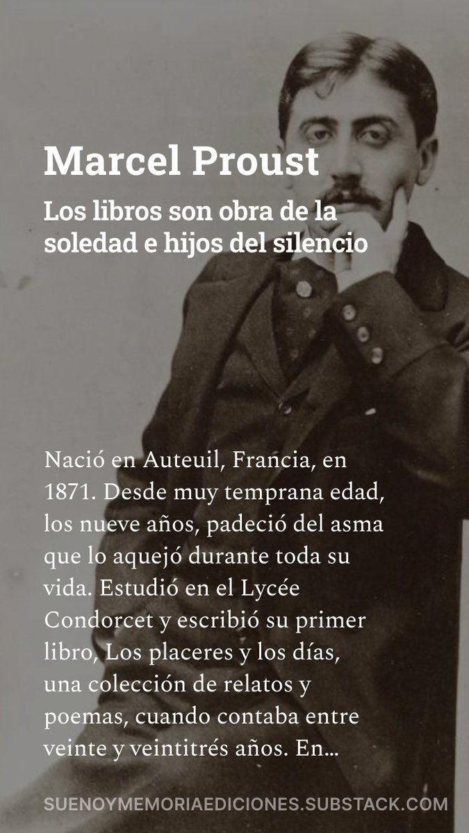 Hoy, en Gajes del oficio: Marcel Proust.  Da clic en el enlace para leerlo completo. 👇👇👇👇

📕

«Proust es tal vez el último gran historiador del amor, la sociedad, la inteligencia, la diplomacia, la literatura y el arte de la “Casa de Austria”, de la cultura capitalista; y