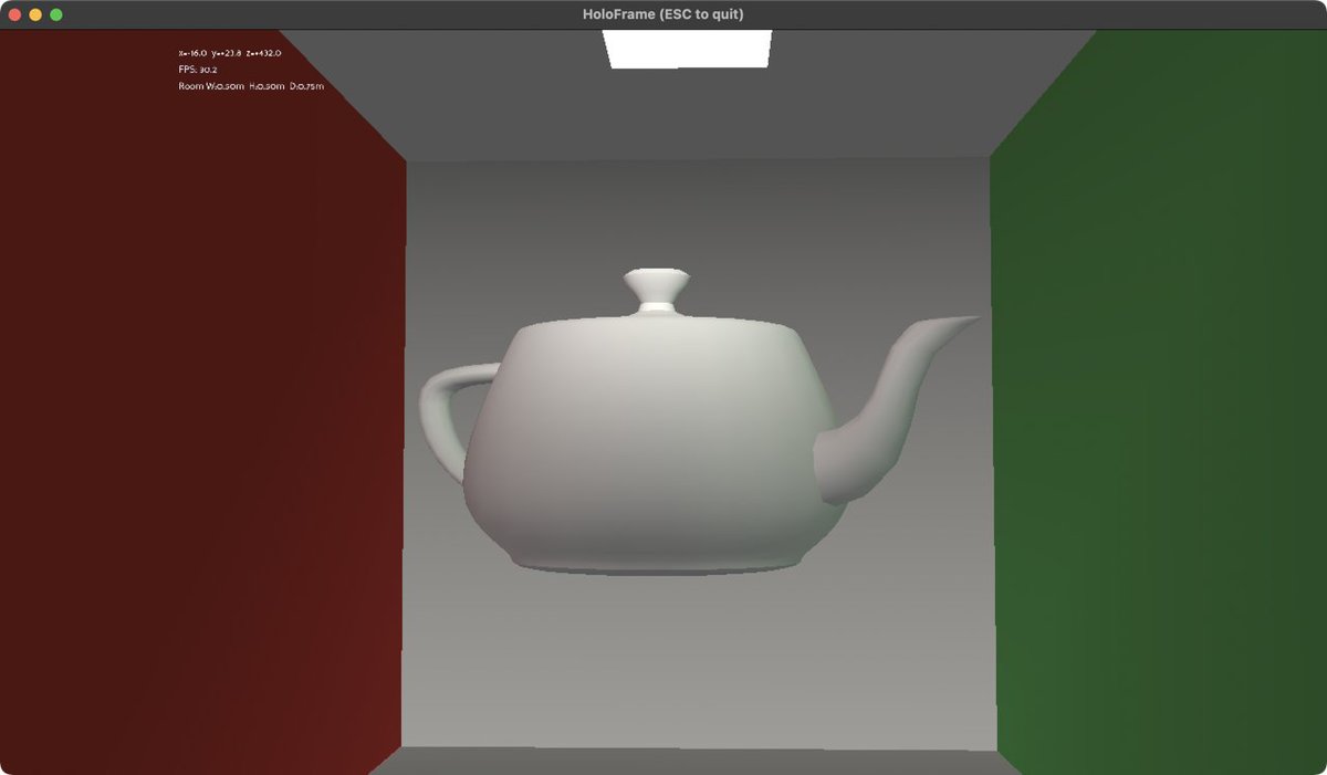 deanthecoder's tweet image. HoloFrame: My new #Python project that tracks your head position using your webcam, updating the 3D scene accordingly. It allows you to &apos;look around&apos; the object on display.
Full source: github.com/deanthecoder/H…
#VirtualReality #indiedev #Panda3d