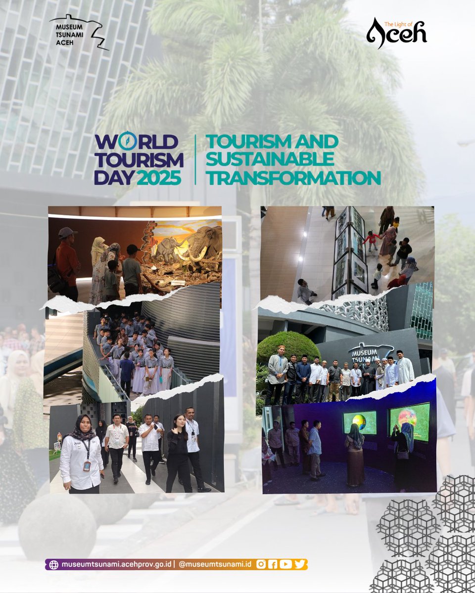 Bukan sekadar destinasi, tetapi pelajaran tentang kehidupan. Di Hari Pariwisata Sedunia ini, Museum Tsunami Aceh mengajak kita untuk mengenang, belajar, dan bangkit. 

Destinasi unggulan Aceh yang menyimpan kisah tentang kekuatan manusia menghadapi ujian terberat. #museumtsunami