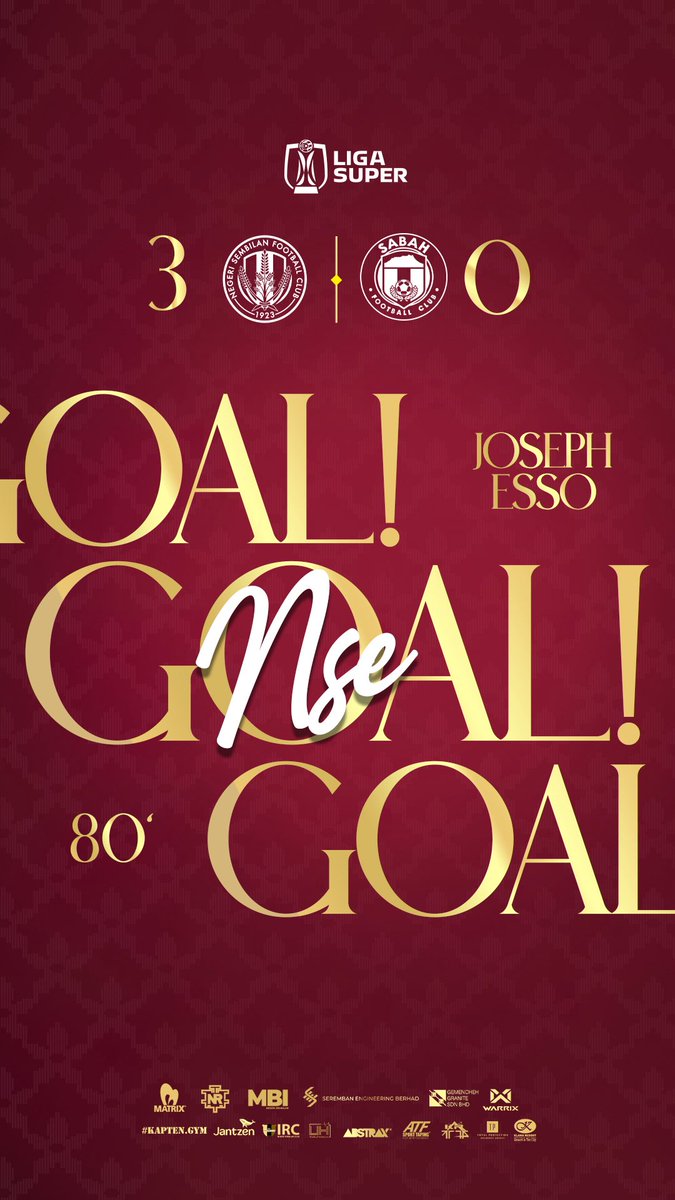 nsfc1923's tweet photo. 80' | GOLLLLLL!
Giliran Joseph Esso menambah jaringan apabila menolak mudah bola ke gawang lawan.
NSFC 3-0 Sabah FC
#NSESAB https://t.co/5B8jfYv1La