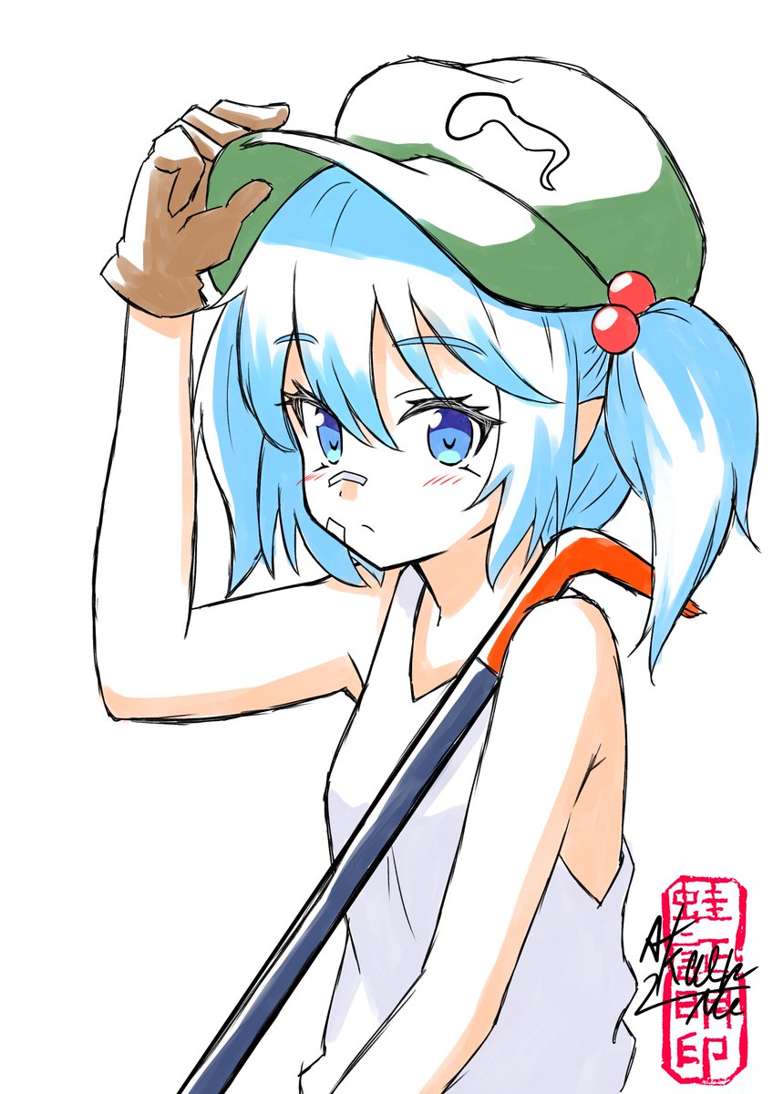 arkaeruna's tweet photo. #深夜の真剣お絵描き60分一本勝負
ブルースカイ版
にとり+40分 https://t.co/luFu5AmhOc