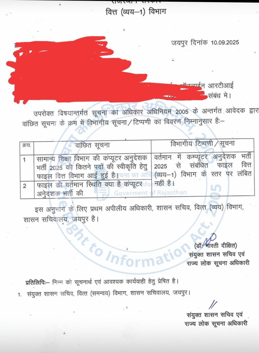 किसी भाई की RTI का ज़बाब आया हैं तो मेरे आईटी के साथियों भर्ती चाहिए तो आपको सरकार को जगाना होगा क्योंकि वर्तमान सरकार की नई कंप्यूटर अनुदेशक भर्ती करवाने की कोई मंशा ही नहीं हैं तो अगर आप सोते रहे तो 2028 में भर्ती आयेगी और नई सरकार 2030 तक उसको पूरा करेगी 😌
करोगे इंतज़ार