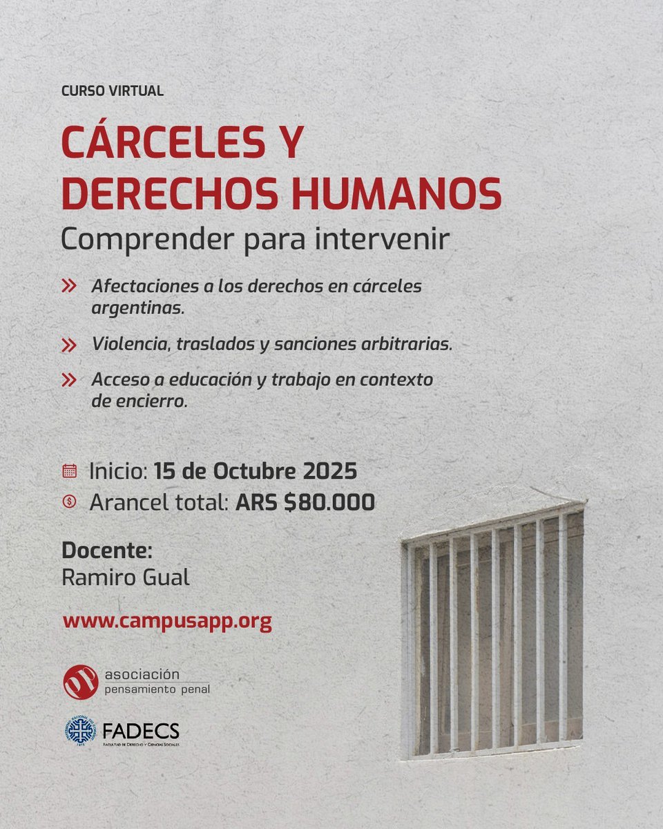 Curso taller online sobre cárcel e intervención desde los derechos humanos???
Se viene...