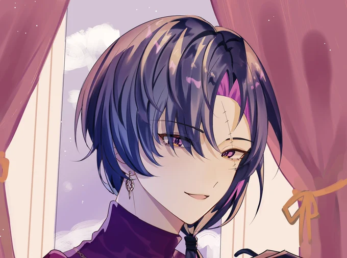 Any male ENVTubers who'd be okay with me drawing just their face in a more mature style (like the sample image)? It's just a fanart idea, so I might not actually draw it, but if you're interested, feel free to like or react to this post! #ENVTuber #VTuber