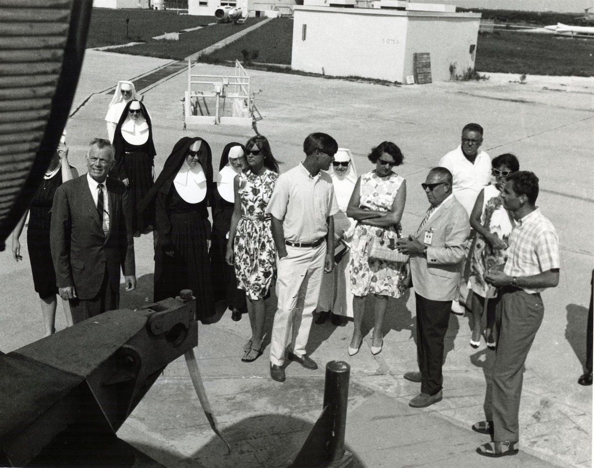 In Aug 1965, a group of Catholic nuns in sunglasses toured the then-Air Force Space Museum—amid active Cold War-era missile test pads and space launch complexes. What do you think were their thoughts? facebook.com/share/p/17S8s8…
<a href="/ccspacemuseum/">Cape Canaveral Space Force Museum</a>