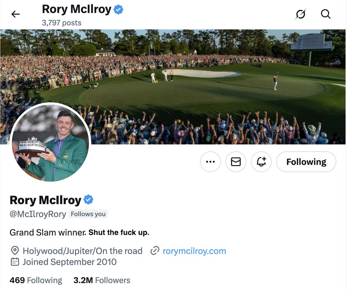 Great work from Rory's social media person tbf.