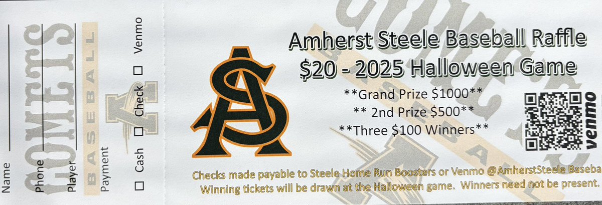 This year’s Halloween Game is scheduled for Wednesday, October 29th at 4pm! We are currently selling raffle tickets for this event. If you’d like to purchase one and help support the baseball program, please contact a player or email steelehomerunboosters@gmail.com. #GoComets☄️