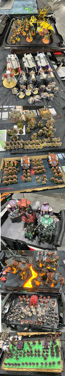 Collage of the teams armies since they were all gathered for paint judging it was easier to snap them in one go.