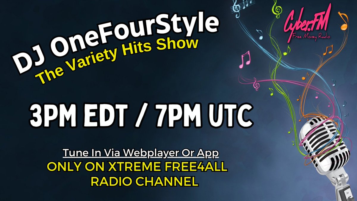ofscyberfm's tweet image. DJ ONEFOURSTYLE LATER TODAY!
3PM EDT / 7PM UTC , ON XTREME RADIO CHANNEL
Web Player » tinyurl.com/57x3ycwv
@smallcleo2 @somakeit1 @RealJamesTylee