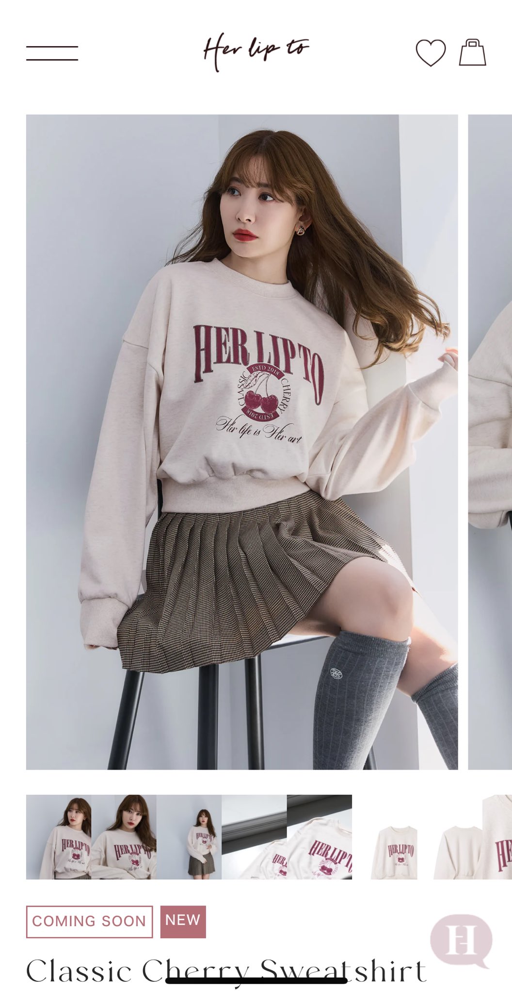 herlipto Classic Cherry Sweatshirt 新品 herlipto Classic Cherry Sweatshirt herlipto Classic Cherry