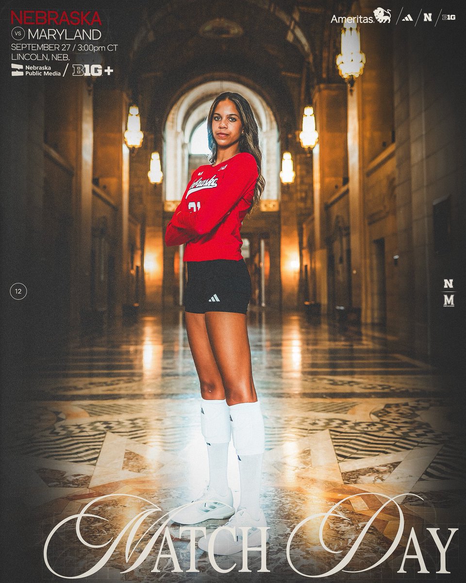 Afternoon matchup with the Terps. 

🆚 : Maryland
🕒 : 3:00pm CT
📺 : <a href="/NebPublicMedia/">Nebraska Public Media</a> 
💻 : B1G+
📍 : John Cook Arena at The Bob
📻 : <a href="/HuskersRadio/">Huskers Radio Network</a>
