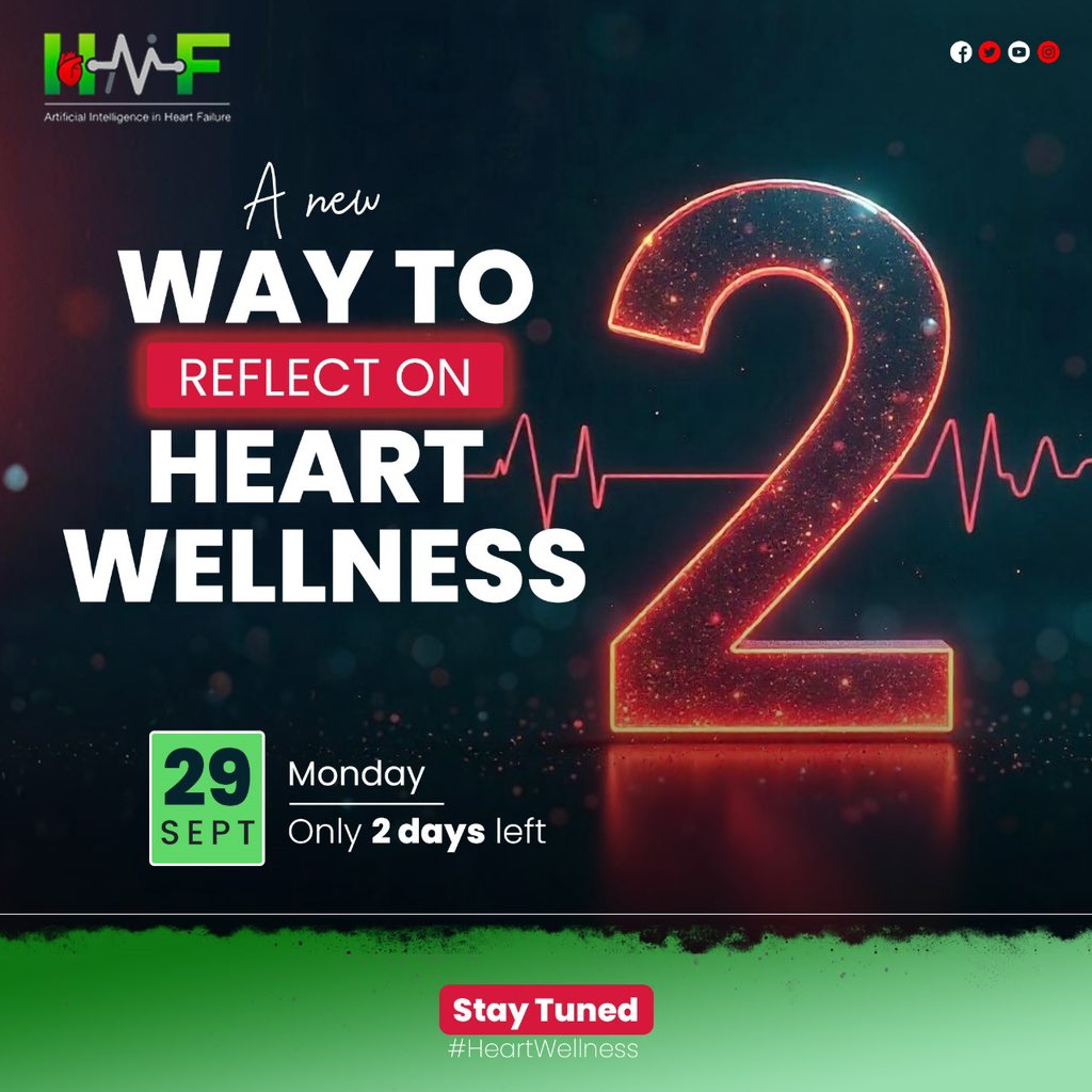 HaifTech's tweet image. ⏳Only 2 days left. Join us as we introduce a new way to reflect on heart wellness.

#HAIF #WorldHeartDay #HeartFailureAwareness #BreakTheSilence  #TogetherWeLaunch #InnovationForHearts #NewBeginnings