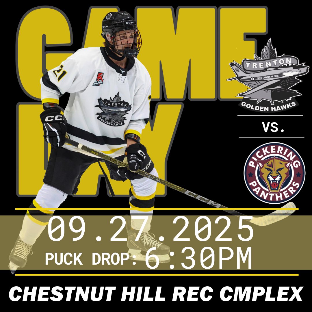 OJHLGoldenHawks's tweet photo. 🚌 GAME DAY - ROAD GAME🚌

It's back to back games for our HAWKS!!  After a big win last night, the team heads west to battle the Panther!

🆚 @PanthersOJHL 
📍 Chestnut Hill Community Recreation Complex
🏒 6:30pm
📺 FloHockey
📸 ojhlimages

Let's do this!!!  🎉 GO HAWKS GO 🎉 https://t.co/cqQ7VWmMgy