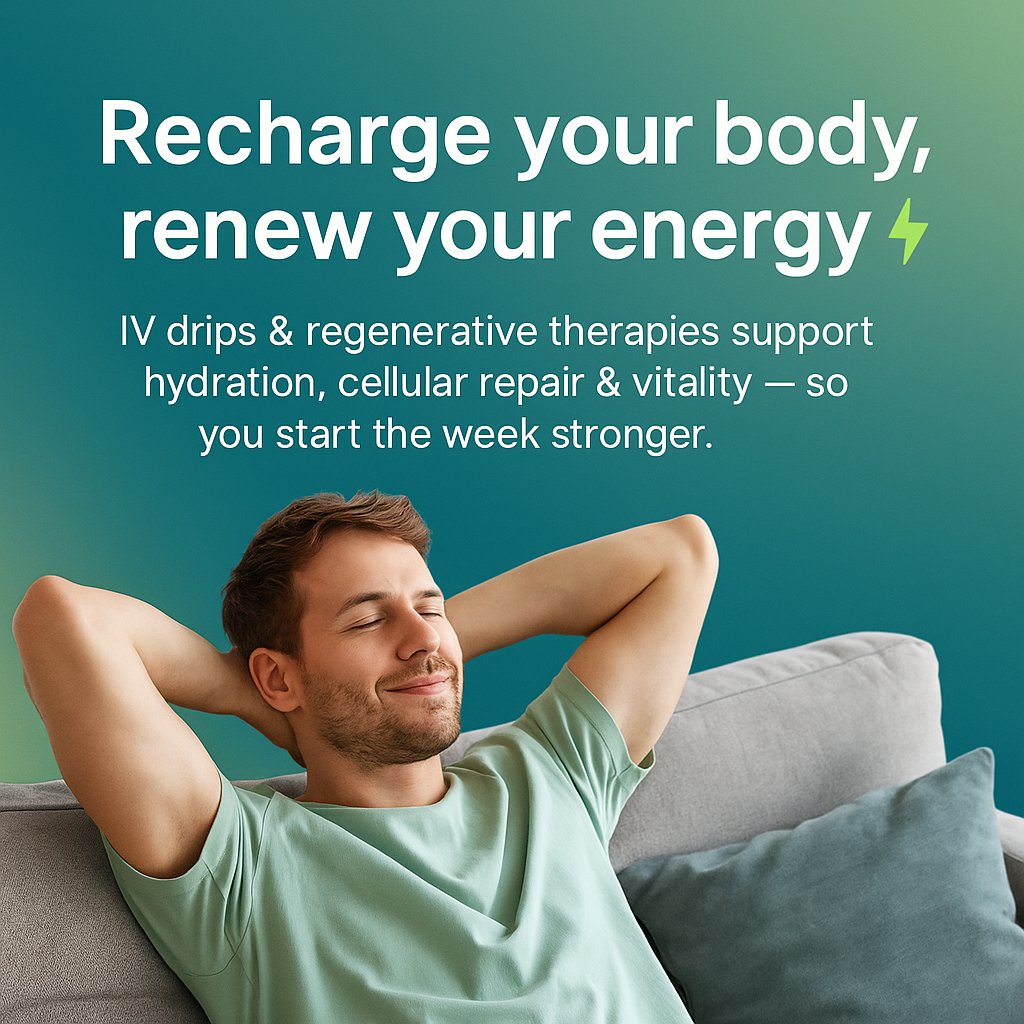 You_StemCells's tweet image. Long week? Late nights? Stress?
Your body needs more than rest — it needs cellular recovery. 🌿
IV drips + regenerative therapies = hydration, repair &amp;amp; lasting energy ⚡
#WeekendRecovery #stemcells #IVDrips #RegenerativeMedicine