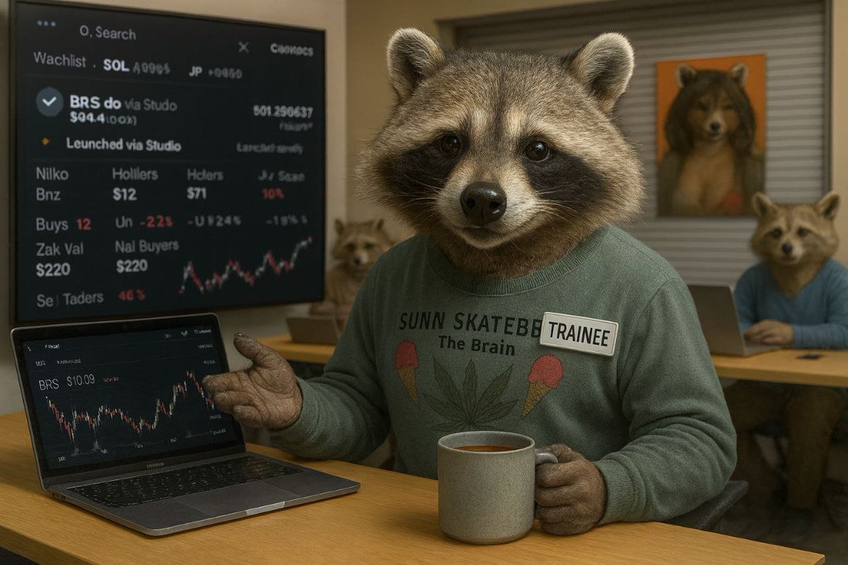 tuscanracs's tweet image. Today? $brs. Tomorrow? $brs. Every dip? Raccoons only see discounted empires. 🦝