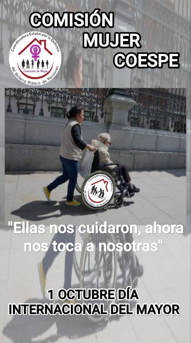 "Ellas nos cuidaron, ahora nos toca a nosotras demostrarles nuestro cariño y cuidado".
L@s mayores se lo merecen, desde Comisión Mujer COESPE dándoles nuestro apoyo.
#1OctubreDíaInternacionalDelMayor
#SiempreConLxsMayores