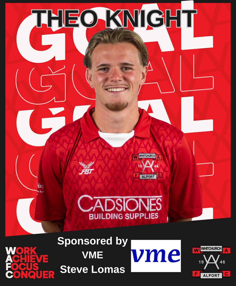 50| It’s 2 now as Theo Knight scores a stunner from 25 yards. His long range thunderbolt cannons off the bar and into the net. What a finish!!!!

<a href="/alportfc/">Whitchurch Alport Football Club</a> 2 <a href="/DudleyTownFC/">Dudley Town FC</a> 1