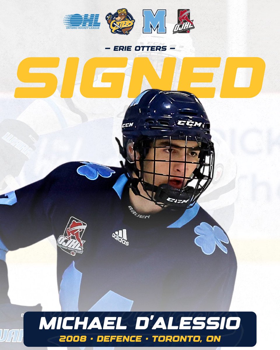 Congratulations to 2009 Dman Michael D’Alessio Ⓜ️ <a href="/OJHLOfficial/">OJHL</a> <a href="/ErieOtters/">Erie Otters 🦦</a>
