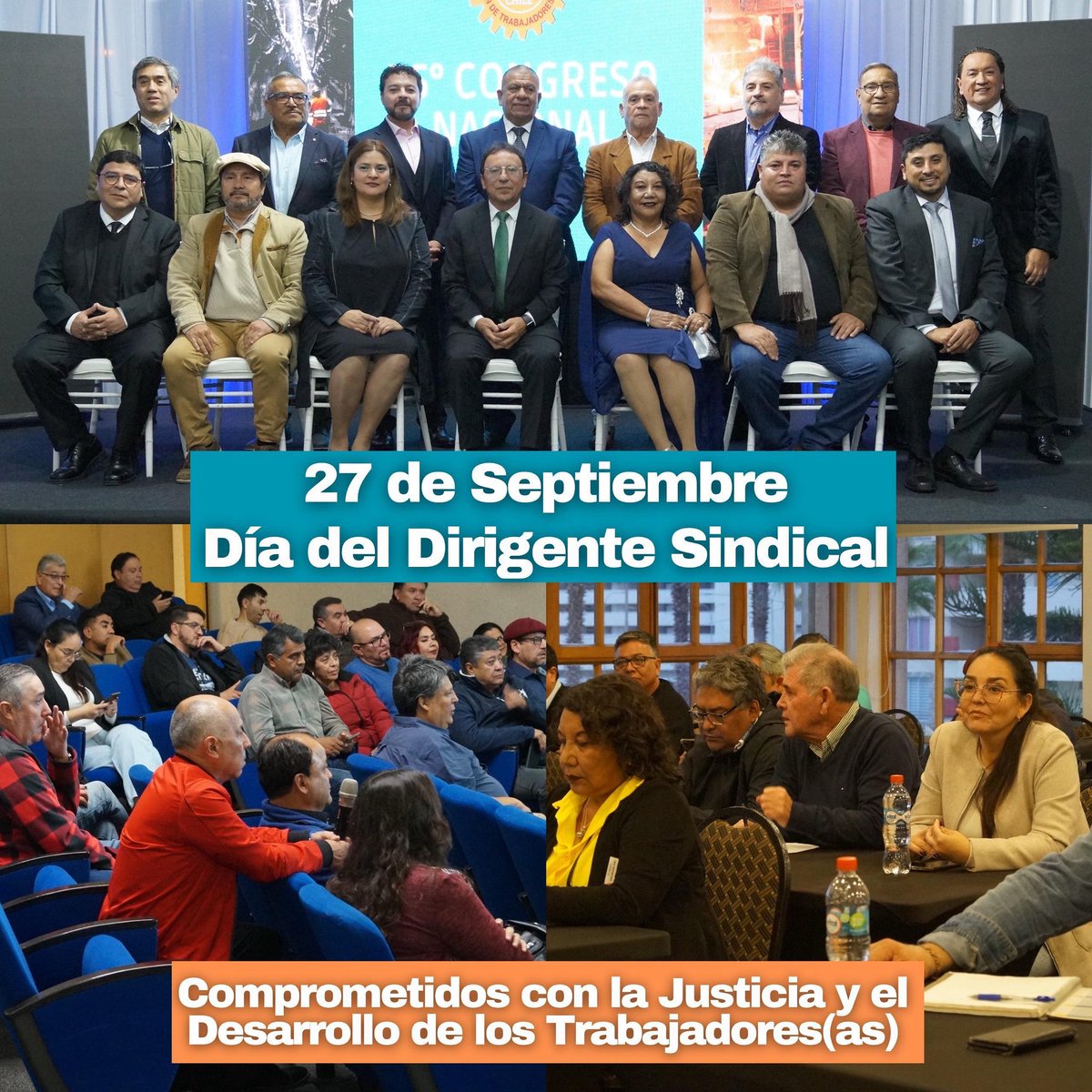 #DíaDirigenteSindical
Saludamos con especial afecto y respeto a cada dirigente sindical del cobre, por su labor incansable de hacer prevalecer el pleno respeto a los derechos y conquistas de las trabajadoras y trabajadores.