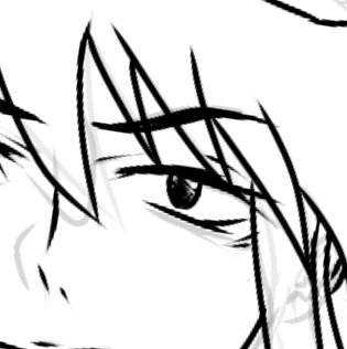 構図参考にしてイラスト書いても男はみんな、顔面 犬夜叉かエドになるんだけどwなんかどことなくどっちかになるんですけど…これ犬夜叉wwwモノクロだから尚更(´・ω・｀)