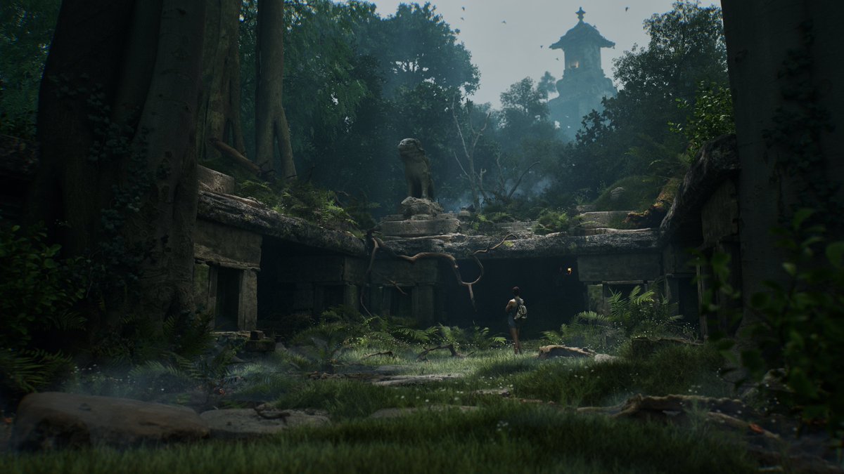 Illustration I made to showcase the 3D Grass feature I've been working on for #Twinmotion. Couldn't help to make something about ruins, again. 😅  
artstation.com/artwork/ZlYWq8