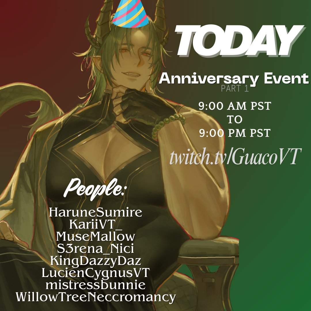 GuacoVT's tweet image. GOD I HAVE NEVER PROMOTED ANYTHING A DAY IN MY LIFE

Today is part 1 (of 4) of my celebration for being affiliate for 2 yrs and debuted for 1 yr! Gonna be running with lots of fun people for this event! Stop by maybe?👉👈

Any who this is my &quot;Going Live in 40ish mins&quot;…