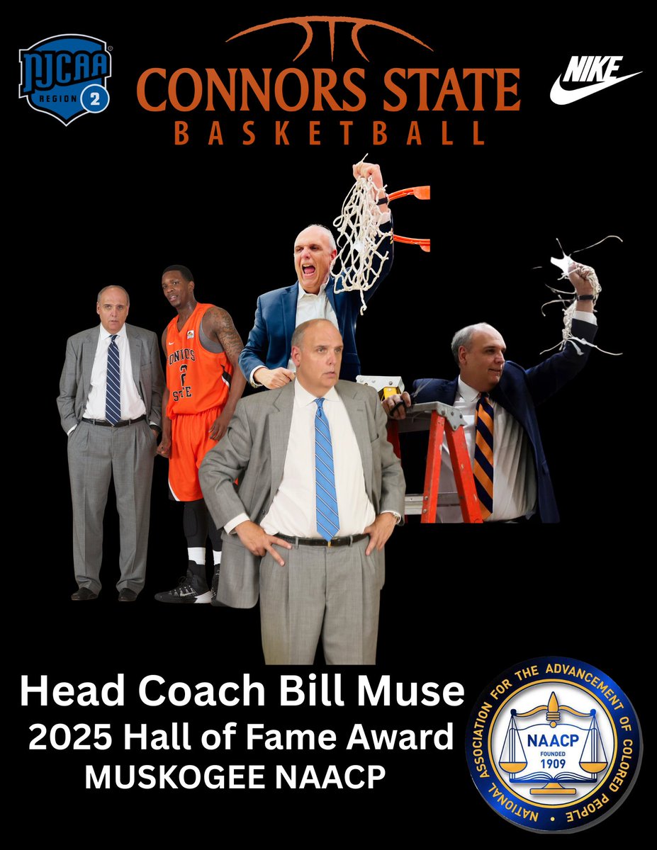CSCMBB's tweet image. Cowboy Nation. Help us Congratulate Head Coach Bill Muse on receiving the 2025 Hall of Fame Award from the Muskogee NAACP. Tonight Coach will be enshrined with a legacy of mentorship and dedication to student athletes from all over the world.